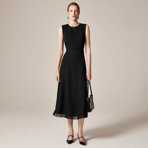 J. Crew Fringe-trim midi dress in bouclé - Size 14